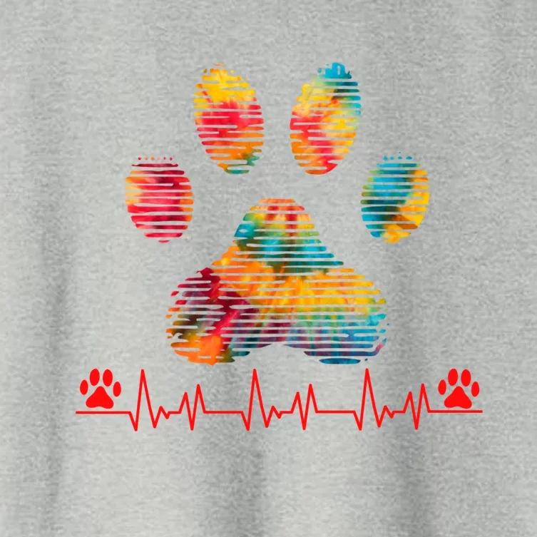 Veterinarian Rainbow Paw Print Heartbeat Vet Tech Gift Women's Crop Top Tee