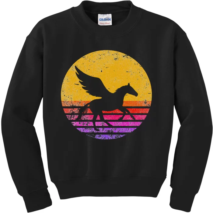 Vintage Retro Pegasus Greek Mythology Kids Sweatshirt