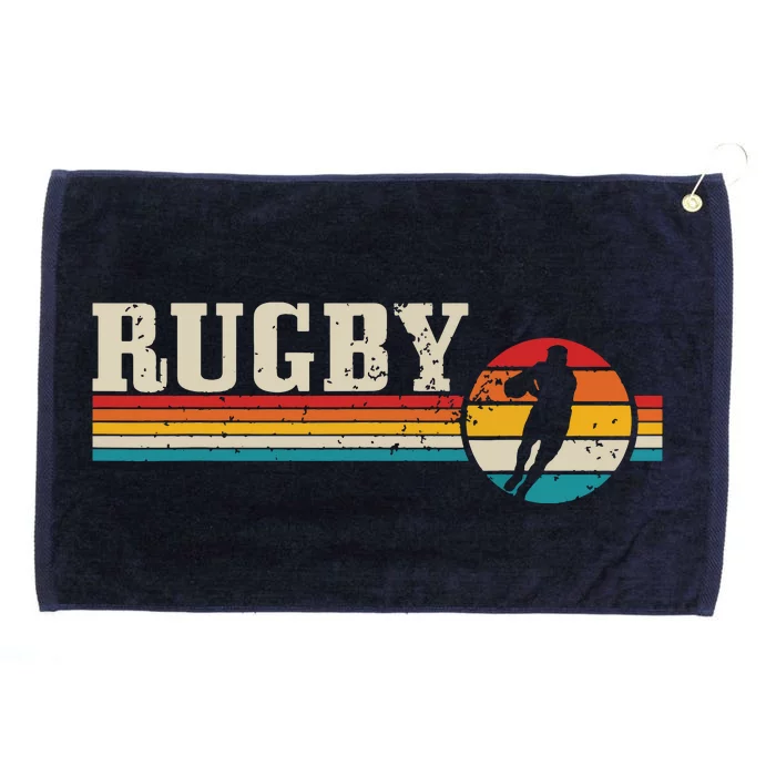 Vintage Rugby Player Sports Retro Men Boy Soccer Grommeted Golf Towel