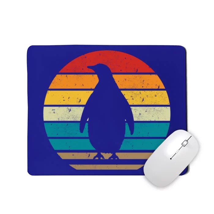 Vintage Retro Penguins Sunset 70s 80s 90s Penguins Party Gif Gift Mousepad