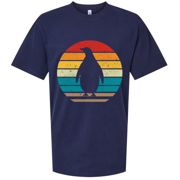 Vintage Retro Penguins Sunset 70s 80s 90s Penguins Party Gif Gift Sueded Cloud Jersey T-Shirt