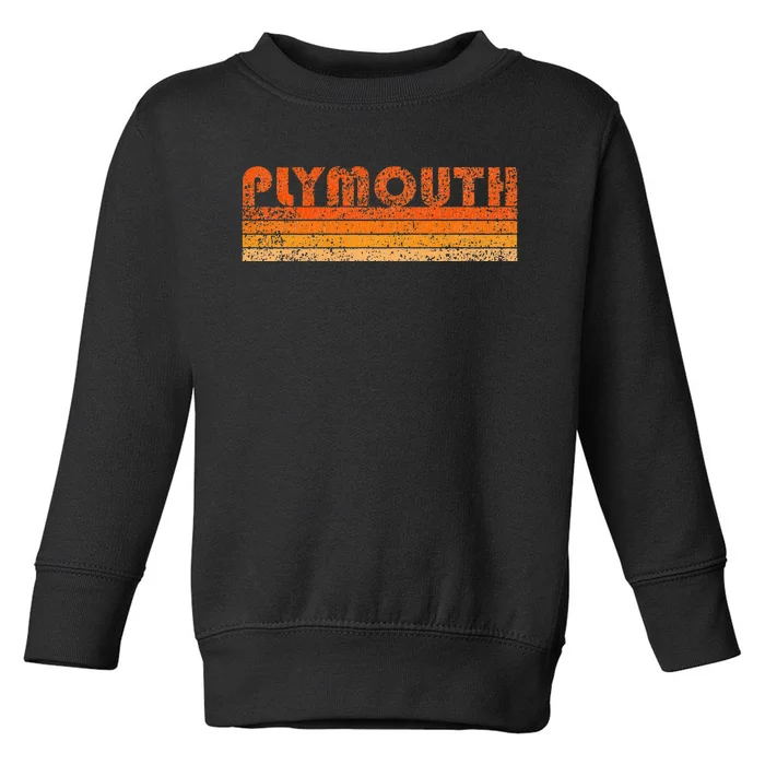 Vintage Retro Plymouth MA Toddler Sweatshirt