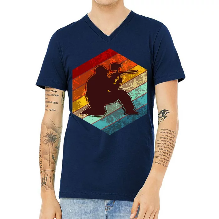 Vintage Retro Paintballer V-Neck T-Shirt