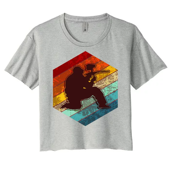 Vintage Retro Paintballer Women's Crop Top Tee