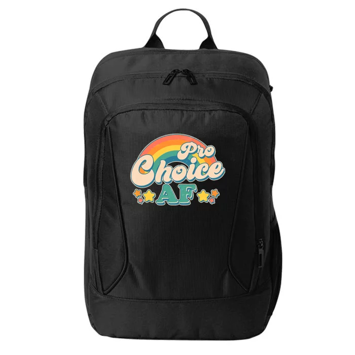 Vintage Retro Pro Choice AF Star Rainbow City Backpack