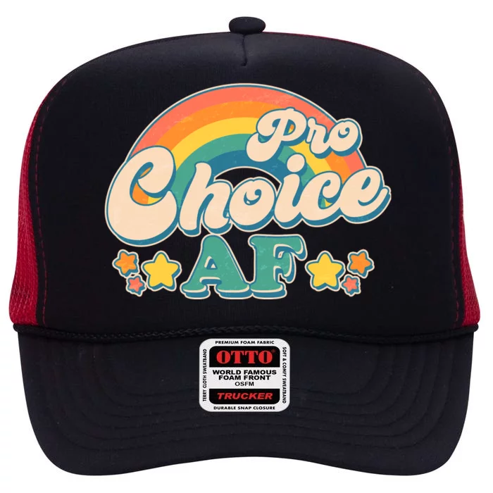 Vintage Retro Pro Choice AF Star Rainbow High Crown Mesh Trucker Hat