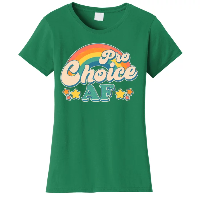 Vintage Retro Pro Choice AF Star Rainbow Women's T-Shirt