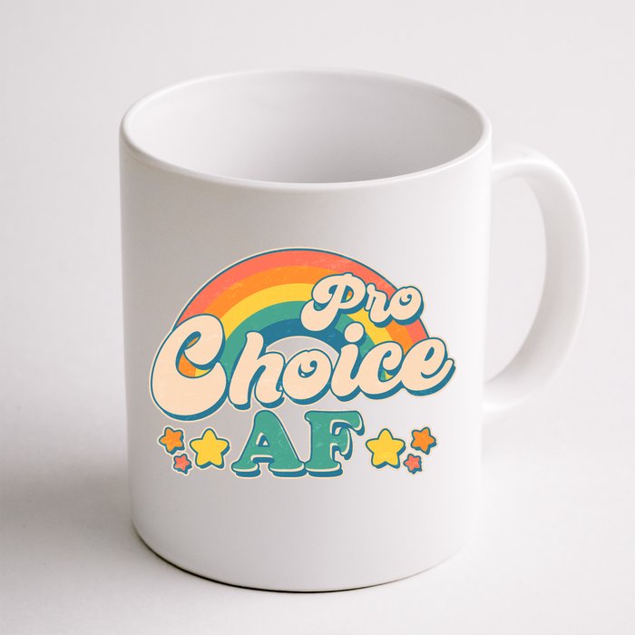 Vintage Retro Pro Choice AF Star Rainbow Front & Back Coffee Mug