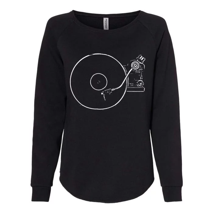 Vinyl Record Player Sketch Drawing Womens California Wash Sweatshirt