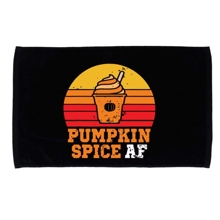 Vintage Retro Pumpkin Spice AF Funny Cream Pumpkin Lover Matching Team Family Ha Microfiber Hand Towel