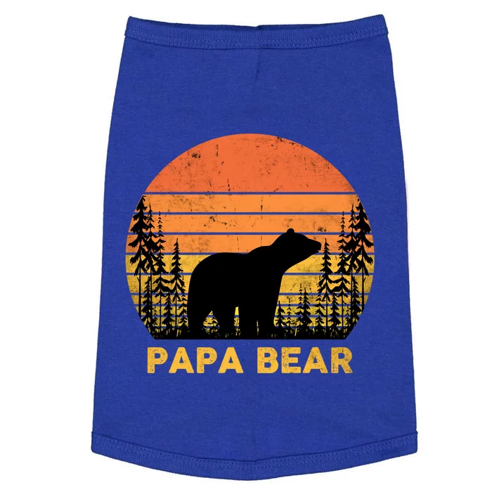 Vintage Retro Papa Bear Distressed Graphic Cute Gift Doggie Tank