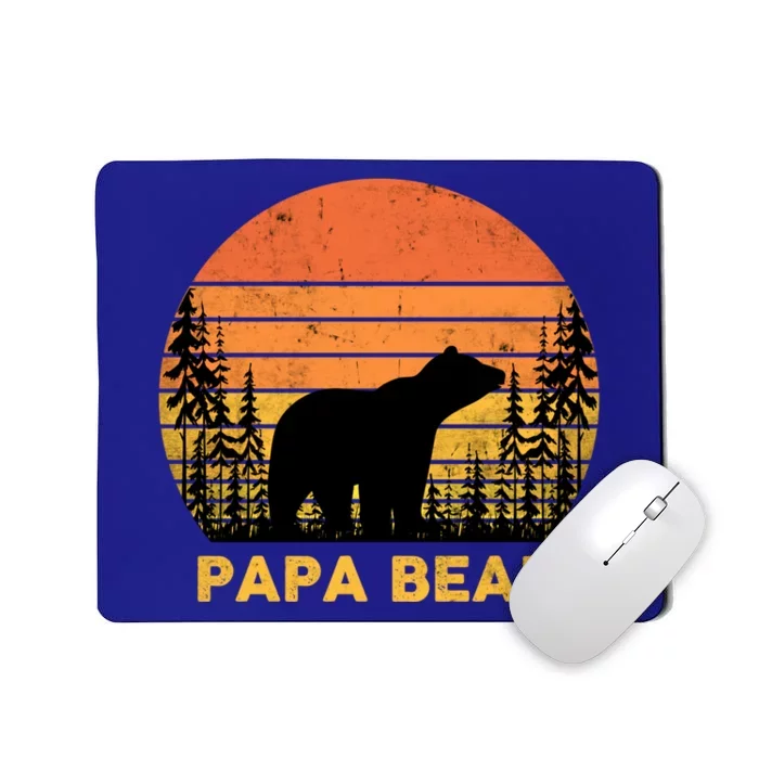 Vintage Retro Papa Bear Distressed Graphic Cute Gift Mousepad