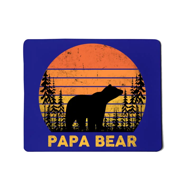 Vintage Retro Papa Bear Distressed Graphic Cute Gift Mousepad