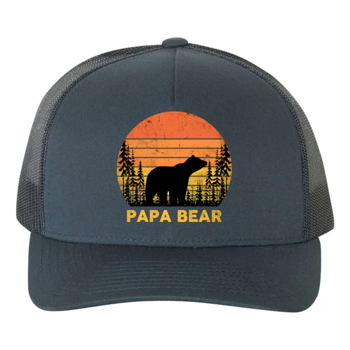 Vintage Retro Papa Bear Distressed Graphic Cute Gift Yupoong Adult 5-Panel Trucker Hat