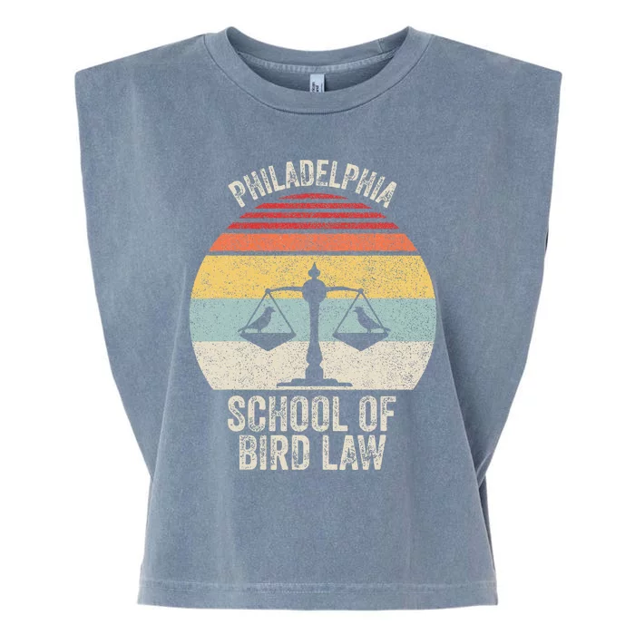 Vintage Retro Philadelphia School Of Bird Law Garment-Dyed Women's Muscle Tee