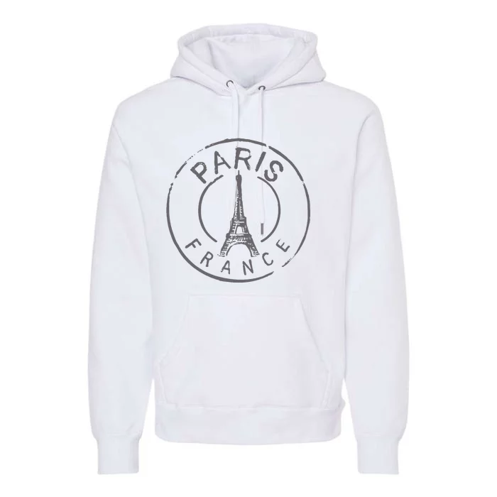 Vintage Retro Paris France Eiffel Tower Love Premium Hoodie