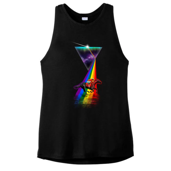 Vintage Retro Prism Horse Racing Gift Ladies Tri-Blend Wicking Tank