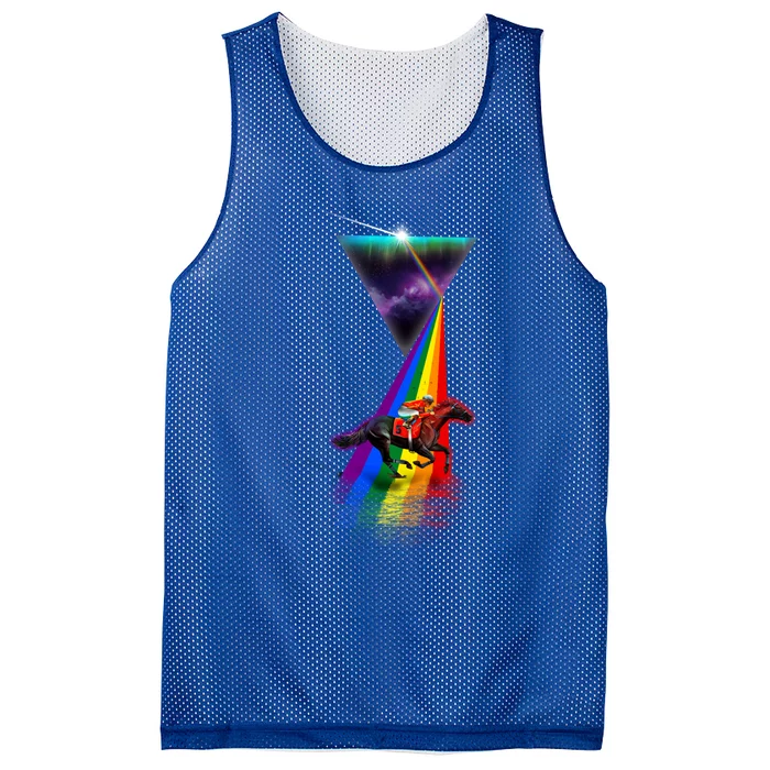 Vintage Retro Prism Horse Racing Gift Mesh Reversible Basketball Jersey Tank