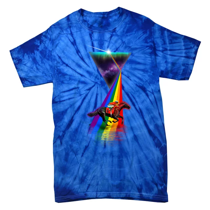 Vintage Retro Prism Horse Racing Gift Tie-Dye T-Shirt