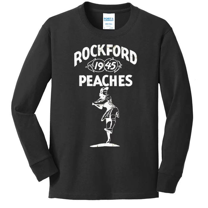 Vintage Rockford Peaches Promo Kids Long Sleeve Shirt