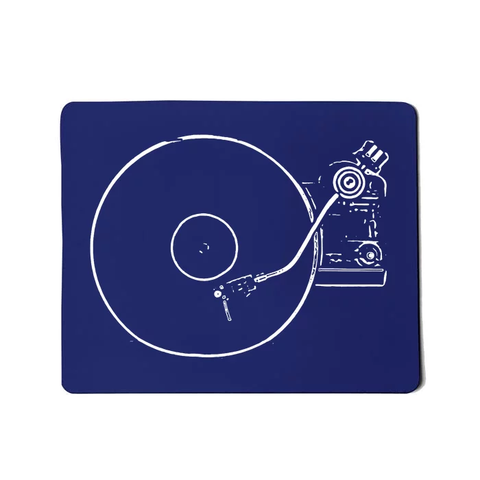 Vinyl Record Player Sketch Drawing Mousepad