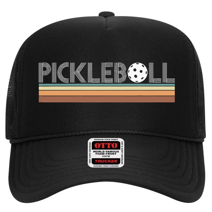 Vintage Retro Pickleball High Crown Mesh Trucker Hat