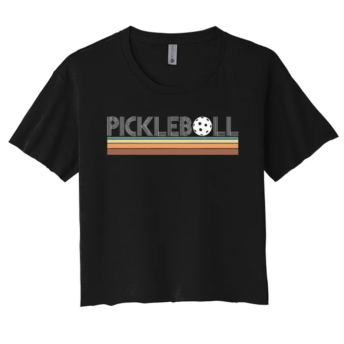 Vintage Retro Pickleball Women's Crop Top Tee