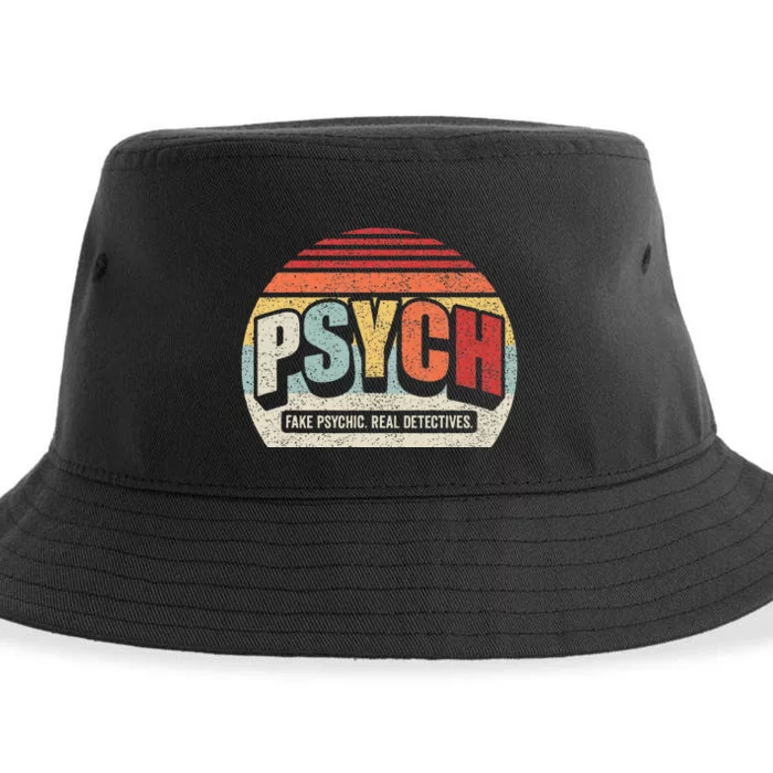 Vintage Retro Psych Fake Psychic. Real Detectives Sustainable Bucket Hat