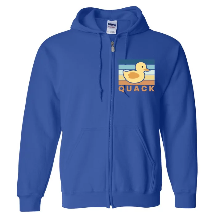 Vintage Retro Quack Rubber Duck Gift Full Zip Hoodie