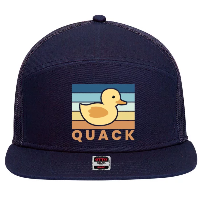 Vintage Retro Quack Rubber Duck Gift 7 Panel Mesh Trucker Snapback Hat