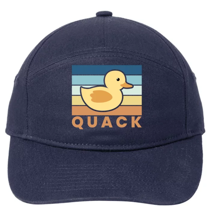 Vintage Retro Quack Rubber Duck Gift 7-Panel Snapback Hat