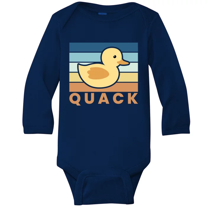 Vintage Retro Quack Rubber Duck Gift Baby Long Sleeve Bodysuit