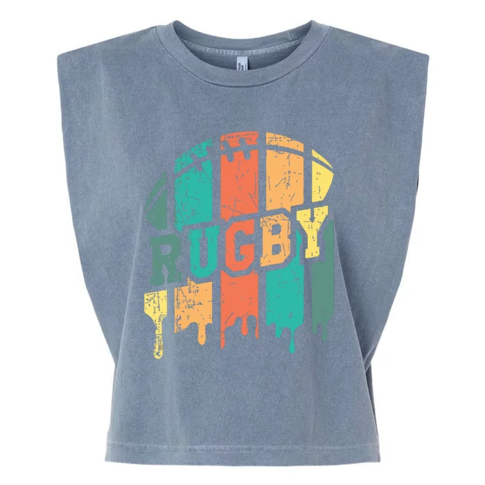 Vintage Retro Rugby Player Rugby Fan Rugby Coach Garment-Dyed Women's Muscle Tee