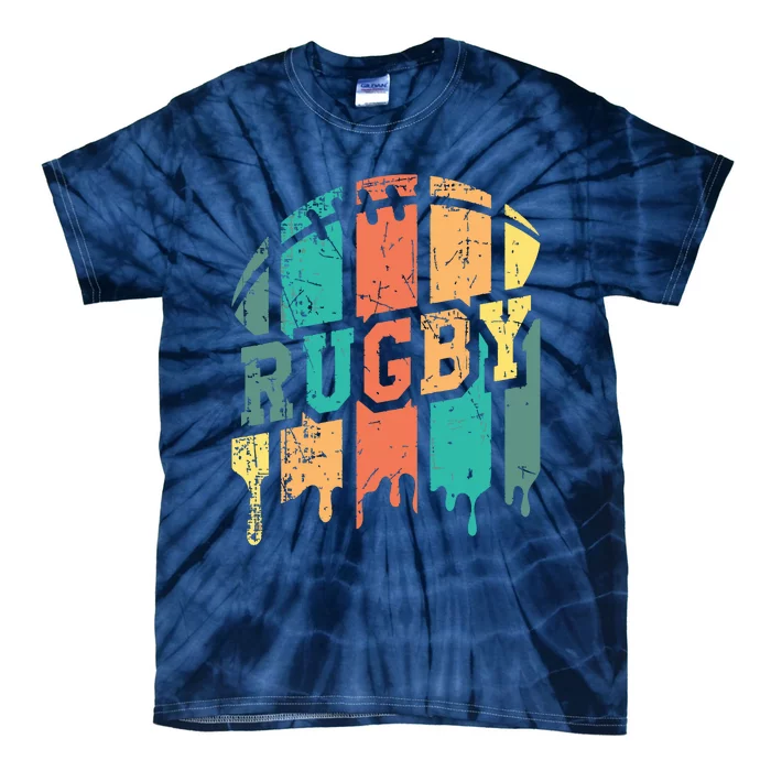 Vintage Retro Rugby Player Rugby Fan Rugby Coach Tie-Dye T-Shirt