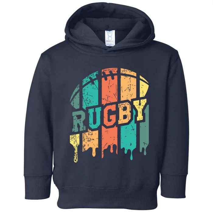 Vintage Retro Rugby Player Rugby Fan Rugby Coach Toddler Hoodie