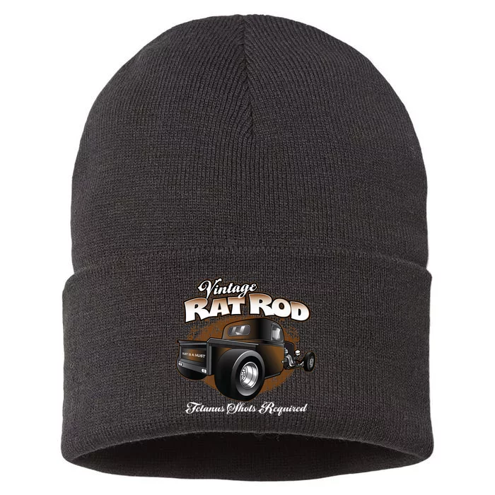 Vintage Rat Rod Pickup Truck Hot Rod Sustainable Knit Beanie