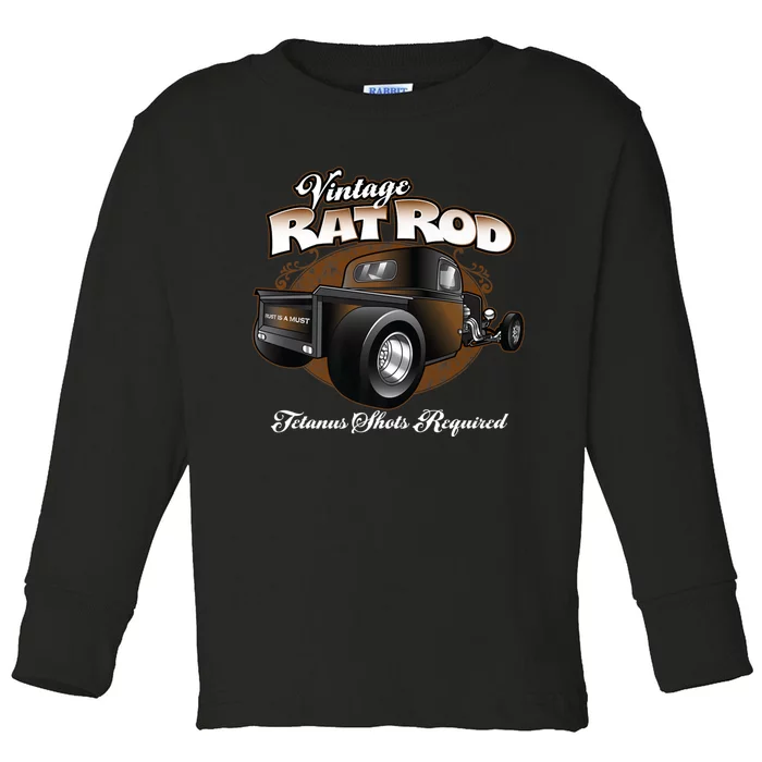 Vintage Rat Rod Pickup Truck Hot Rod Toddler Long Sleeve Shirt