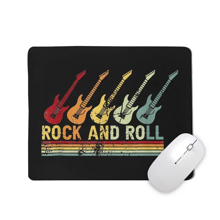 Vintage Retro Rock and Roll Guitar Music Mousepad