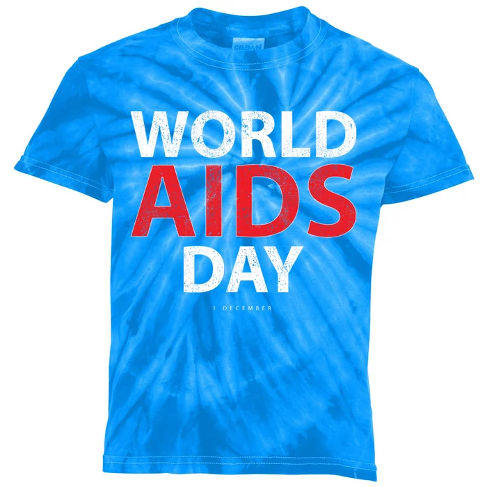 Vintage Red Ribbon World Aids Day Funny Gift Kids Tie-Dye T-Shirt