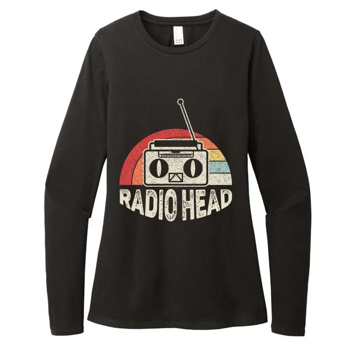 Vintage Retro Radio Head Womens CVC Long Sleeve Shirt