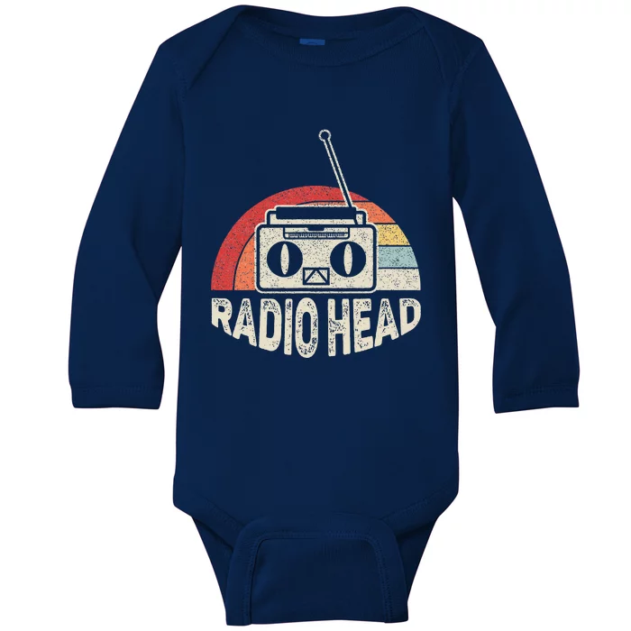 Vintage Retro Radio Head Baby Long Sleeve Bodysuit