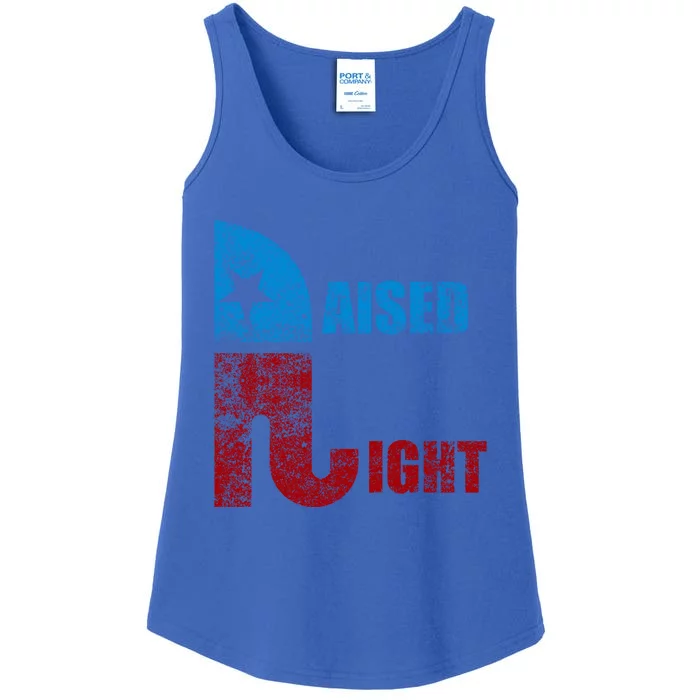 Vintage Raised Right Republican Elephant Pro Trump 2020 Meaningful Gift Ladies Essential Tank