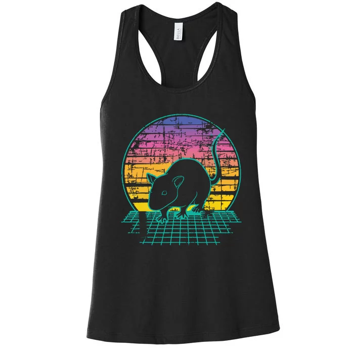 Vintage Rat Rodent Lover Rat Owner Women's Racerback Tank