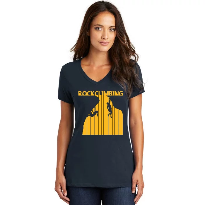 Vintage Retro Rock Climbing Gift Women's V-Neck T-Shirt