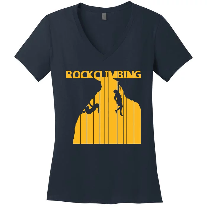 Vintage Retro Rock Climbing Gift Women's V-Neck T-Shirt