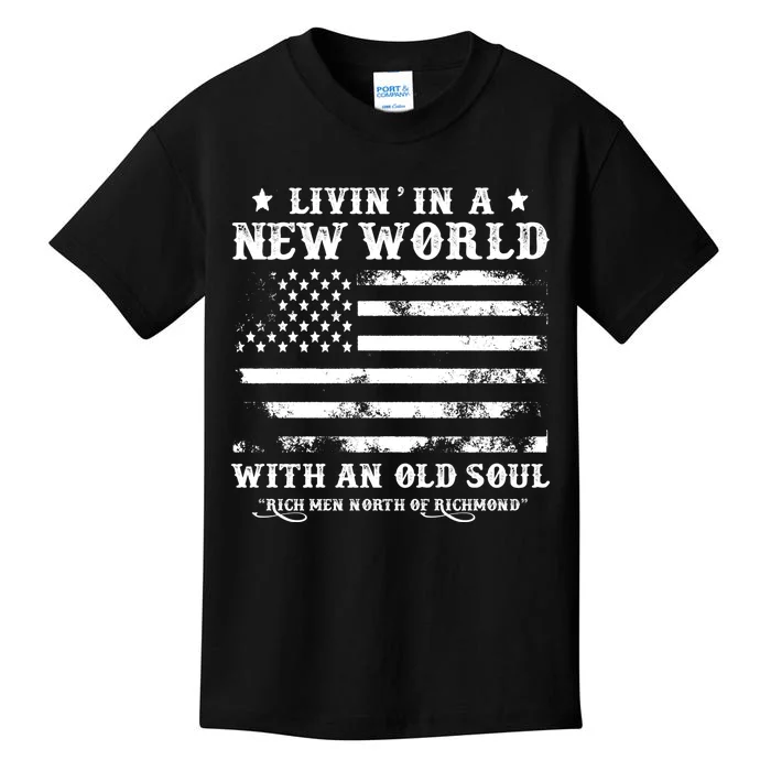 Vintage Retro Rich Men North Of Richmond Flag USA Kids T-Shirt