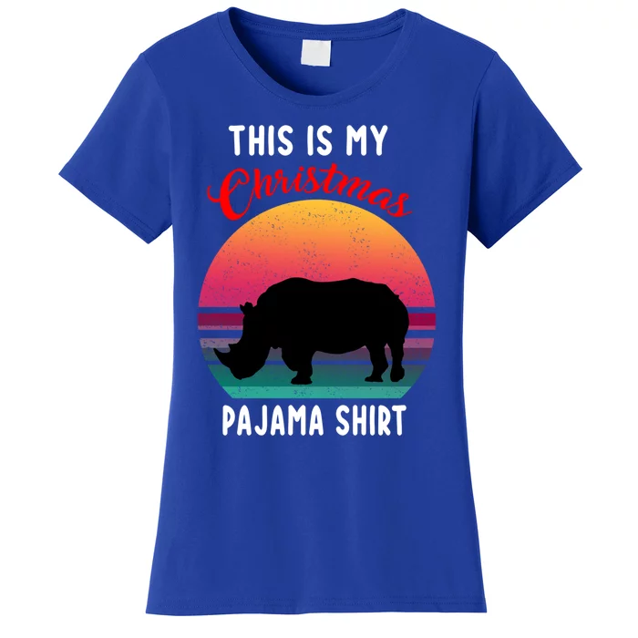 Vintage Retro Rhino This Is My Christmas Pajama Gift Gift Women's T-Shirt