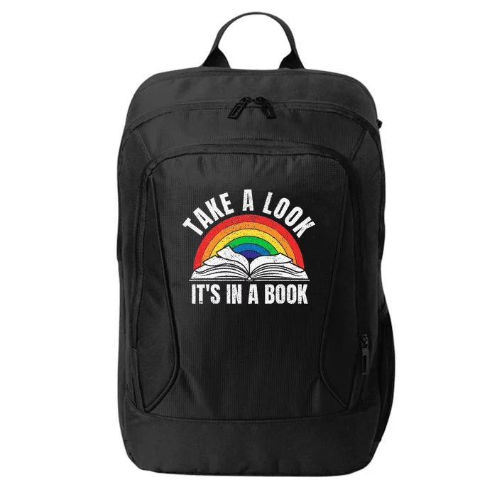 Vintage Retro Rainbow Take A Look Its In A Book Reading Art City Backpack