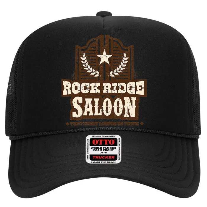 Vintage Rock Ridge Saloon High Crown Mesh Trucker Hat