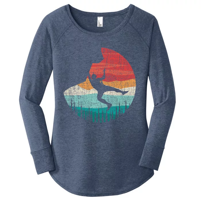 Vintage Retro Rock Climber And Rock Climbing Gift Women's Perfect Tri Tunic Long Sleeve Shirt